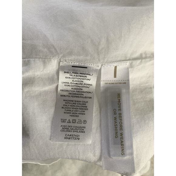 ANN TAYLOR WHITE FLORAL EMBROIDERED TIE WAIST SHIRTDRESS DRESS Wedding NWT Sm - Picture 6 of 8